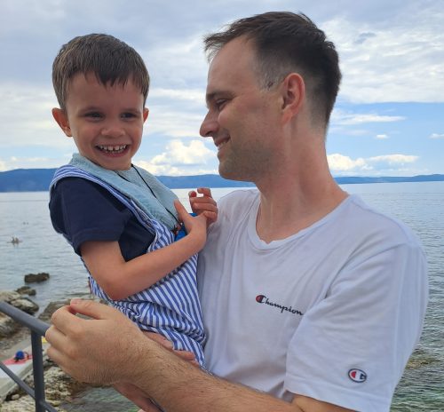 Jareček s tatínkem u moře