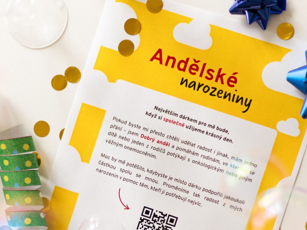 Letáček k andělským oslavám