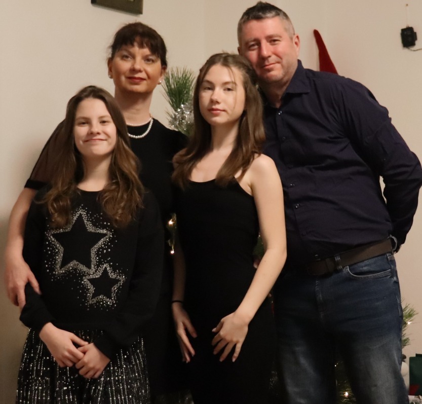 Paní Michaela s rodinou o Vánocích